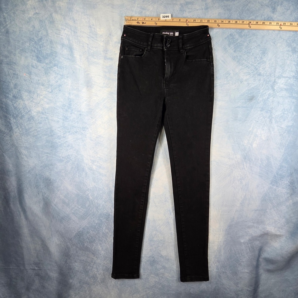 Monkey Ride Jeans Womens Size 1/25 Black High Rise Skinny Denim PK6104C